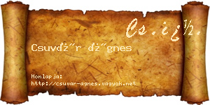 Csuvár Ágnes névjegykártya